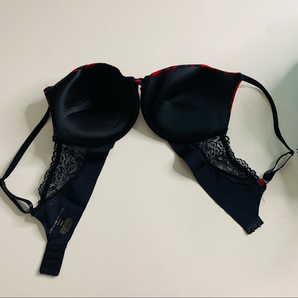 Adrienne Vittadini studio sexy lace red rose bra black 36C - Picture 2 of 7